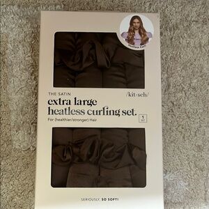 Kitsch Satin Extra Large Heatless Curling Set - Brown
